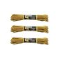 Three (3) pairs of brown and yellow 140 cm laces