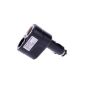Car 12V plug adapter Car adapter junction box with additional 2 Free Bushings ---- ---- BLACK (Electronics)