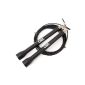 CSX Speed ​​skipping rope - handles in XL - adjustable length, ball bearings made of metal - 10 feet / 3 meters long wire skipping rope - black - for boxing, fitness training, MMA, kickboxing, WOD, Double-Under - Professional Jump Rope for adult men and women ( Misc.)