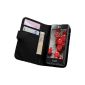 Black Wallet Case Cover LG E460 Optimus L5 II - Flip Case Cover + 2 Screen Protector (Electronics)
