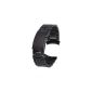 Black Stainless Steel Links Strap Watch Strap bent end use belt buckle 22mm (clock)