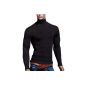 Men's turtleneck sweater turtleneck Hoodie T-Shirt Slim Fit (Textiles)