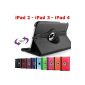 King Cameleon color BLACK for Apple iPad 2/3/4 - COVER Cover Multi Angle ROTARY 360 - Many colors available - SMART COVER Shell Case PU LEATHER, 360 ° rotation, Stand, magnetic / magnet to standby - 1 MOVIE OF SCREEN SAVER 1 and PEN AVAILABLE !!!  (Electronic devices)