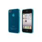 ECENCE Apple iPhone 4 4S TPU Silicone Case Cover Mobile Phone Case Cover Shell transparent blue 21,010,104 (Electronics)
