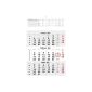 Staples 6740 three-month calendar 3M / 1S 29.5 x 42.7 cm Print: 2farbig black / red (Office supplies & stationery)