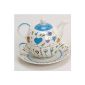 Teapot set Tea for One Teapot with cup and saucer flower / heart blue 17x13 cm in gift box (household goods)