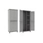 Locker cabinet with great wood-grain over the entire area, in the new color Sand / Dove Grey - solid design, ideal for home and protected outdoor areas, dimensions: 68 x 39 x 170 cm