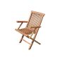DIVERO chair teak wood folding solid wood chair Garden chair Teakstuhl armrest (garden products)