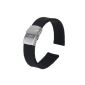 Band / Bracelet / Watch Chain Silicone Rubber Waterproof Folding clasp 20mm - Black (Watch)