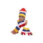 Shrove-set 3 pieces Mainzer colors red white blue yellow (hat, scarf quergestr., Gloves without fingers) (Toy)