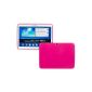 Invero® Samsung Galaxy Tab 10.1 Inch 3 GT-P5200 GT-P5210 Silicone Gel TPU Case with Screen Protector Film (Pink / Pink)