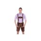 Short dress lederhosen with suspenders from the finest cowhide suede dark brown Gr.  44-68 (Textiles)
