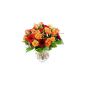 Flower Delivery - Bouquet - Birthday - Orange Fire!  Send greeting card for the desired date - with 15 red and orange roses - Free