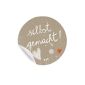 24 sticker BEIGE: Homemade!  Beautiful made labels, matte paper stickers for gifts, jam, biscuit tins, even