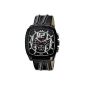 Puma Drift 4419995 Mens Black Leather Band Stainless Steel 30m Analog Date Chronograph (clock)