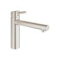 GROHE Concetto kitchen faucet, medium high spout for withdrawing, swivel range 100 °, Super Steel 31129DC1 (tool)