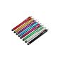 tedim® 8 x stylus for iPad 1, 2, 3, 4, iPad mini, iPhone 4, iPhone 5, Google Nexus, Microsoft Surface tablet, Samsung Galaxy S2, S3, Note, Mobile Phones, HTC, LG, Nokia, Tablet PC , Asus Transformer, Advent, Blackberry Playbook, Android - multicolored (Office supplies & stationery)