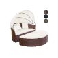 Wicker sun lounge deck island (color choice) incl. Pillow cushion sunroof (garden products)