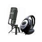 Rode NT-USB USB condenser microphone with table stand and pop screen + KEEP FREE DRUM headphones (Electronics)