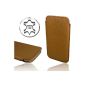 Keib Genuine Leather Case Sony Xperia Z1 Compact cognac brown leather bag Extra Thin Case Pouch Case Cover Case (Electronics)
