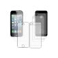 ebestStar - Apple iPhone 5 / 5G - Set of 3 FILM integral Protector ANTI FINGERPRINT, Recto Verso (3 forward + 3 reverse), Anti Traces From Fingers and Anti Reflection / touchscreen protection LCD, crystal, slightly transparent MATE grainy effect with cloth (microfiber / cloth) (Electronics)