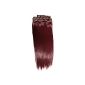 PRETTY SHOP XXL 60cm 8 piece set Clip In Extensions hair extension hairpiece heat resistant as real hair div. Colors (plain claret 118 CES10) (Health and Beauty)