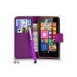 Nokia Lumia 635 Premium Wallet Leather dark purple Flip Case Pouch Screen Protector + Stylus Pen + Mini Touch Stylus + Big & Chiffon BY SHUKAN® (dark purple) (Electronics)