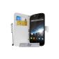 White Stand Case Cover Luxury Wallet Wiko Cink Slim 2 and 3 + PEN FILM OFFERED!  (Electronic devices)