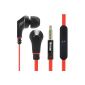 3.5mm Stereo In-ear noise isolating earphones with microphone hands-free headset - Red / Black Metallic For HTC One, iPhone 6, 6 More iPhone, Samsung, Nokia (Wireless Phone Accessory)