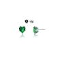 925 Green 8mm Loving Heart Earrings zircon earrings (Jewelry)