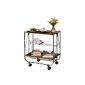 WENKO 713003100 trolley Dinett Deluxe Walnut - collapsible basket, MDF, 68 x 70 x 40.6 cm, silver gloss (Misc.)