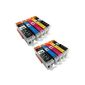 10 Youprint® YP-PGI550XL YP-CLI551XL cartridges with chip and level indicator for Canon Pixma iP7250, MG5550, MG5650, MG6450, MG5450, MG6350, MX725, MX925, compatible with PGI550BK, CLI551C, CLI551M, CLI551Y and CLI551BK