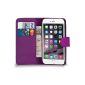 Supergets Case for Apple iPhone 5 book style faux leather wallet with magnetic closure in Purple Skin Case shell, mini stylus protector (Electronics)