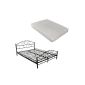 140x200 bed metal bed mattress + bed frame double bed slatted bed frames (household goods)