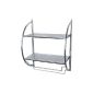 WENKO 15173100 Exclusive Wall shelf with 2 shelves - 2 movable towel rails, steel, 45.5 x 54.5 x 26 cm, chromium (household goods)