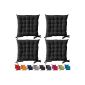 Set of 4 cakes chair united padded seat - Black - 40x40x5cm - Today
