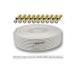 130dB 50m Coaxial Cable SAT Antenna Cable Coaxial 4-way shielded for DVB-S / S2 DVB-C and DVB-T BK installations +10 plated F connectors film for free FULLHD 3D digital (electronic)
