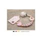 Baby pacifier chain with NAME | Pacifier holder with Wunschnamen - girl motif heart in pink & white flower in (Baby Product)