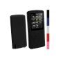 iGadgitz Black Case Cover Silicone Case Cover for Sony Walkman NWZ-E384 + Screen Protector (Wireless Phone Accessory)