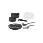 Tefal L0369602 Ingenio 5 - Cookware Set 10 Parts Nonstick Aluminum Black 2 pans (16/18 cm) + 3 pans (20/22/26 cm) + 2 tight lids (16/18 cm) + 1 angled spatula + 1 + 1 ladle removable handle (Housewares)