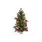 Christmas tree made of PVC, lit and decorated, H: 75 cm, 20 lights