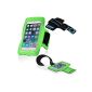 Cadorabo ®!  Neoprene Sports Gym Jogging Armband sleeve pocket for smart phones with 4.5 - 5.0 inches, for example.  Iphone 6, Galaxy S4 and S5, etc. with key compartment, headphone jack in green (Electronics)