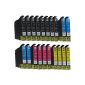 20 comp.  Printer cartridges for Epson WorkForce WF 2010 2510 2520 2530 2540 2630 2660 2650D W WF NF DWF You get 8 x 4 x Black Blue 4 x 4 x Red Yellow T1636 T1631 T1632 T1633 compatible with T1634 (Office supplies & stationery)
