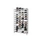 Shoe rack for up to 70 pairs of shoes black metal about B105 x T37 x H192 cm