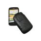 Original Suncase Genuine Leather Case for HTC Desire C in wash-black