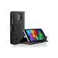 EnGive Samsung Galaxy S5 Cover Leather Case Cover Case Cover with Stand Function and Card Holder Black (Electronics)