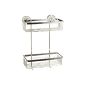 WENKO 18229100 Magic-Loc Wall Shelf Arpino with 2 shelves - Attach without drilling, stainless steel, 24 x 35 x 15 cm, glossy (household goods)