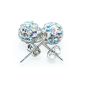 Diamante rhinestone beads shamballa style earrings / disco earrings (color AB) (Jewelry)