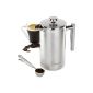 Andrew James - Double-walled stainless steel French Press coffee maker 1000ml + measuring spoons with clip closure - High-quality 304 stainless steel - Including Beautiful gift box (household goods)