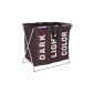 WENKO 3440013100 laundry collector Trio Brown - laundry basket, Capacity 130 L, plastic - polyester, 63 x 57 x 38 cm, Brown (Kitchen)